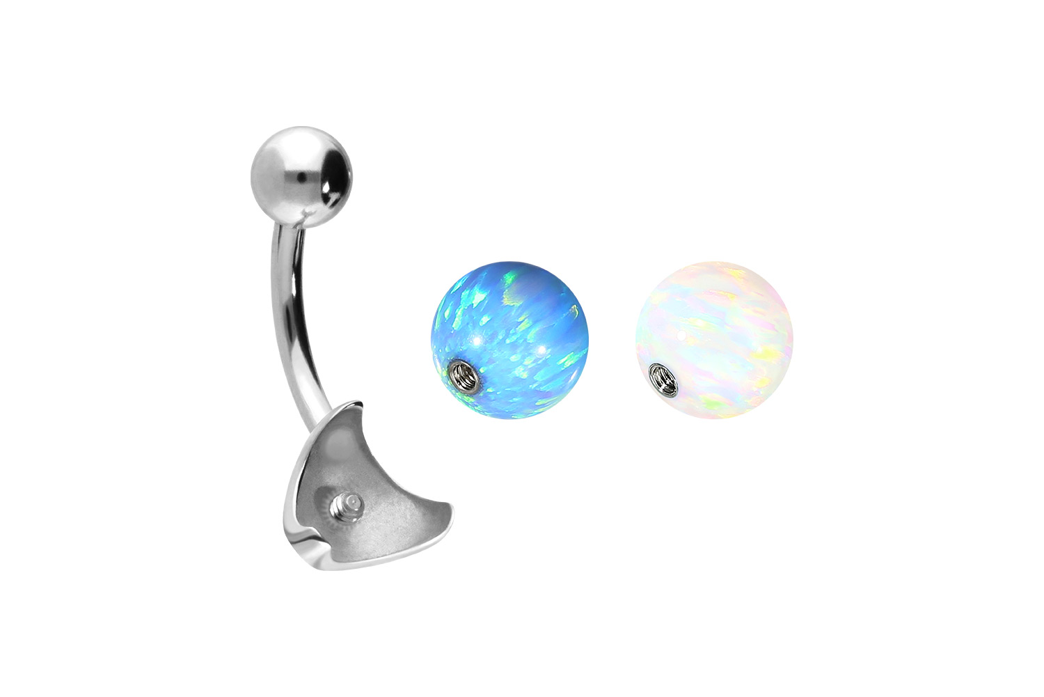 Titan Bananabell Piercing mit Innengewinde 2ER KUGELSET